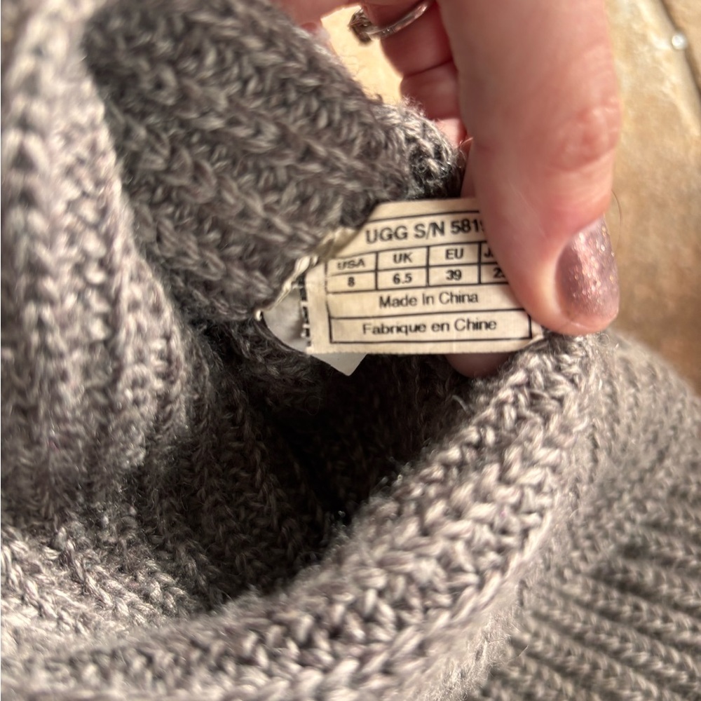 UGG Gray Knit Fold-Over Winter Boots - Picture 3 of 4
